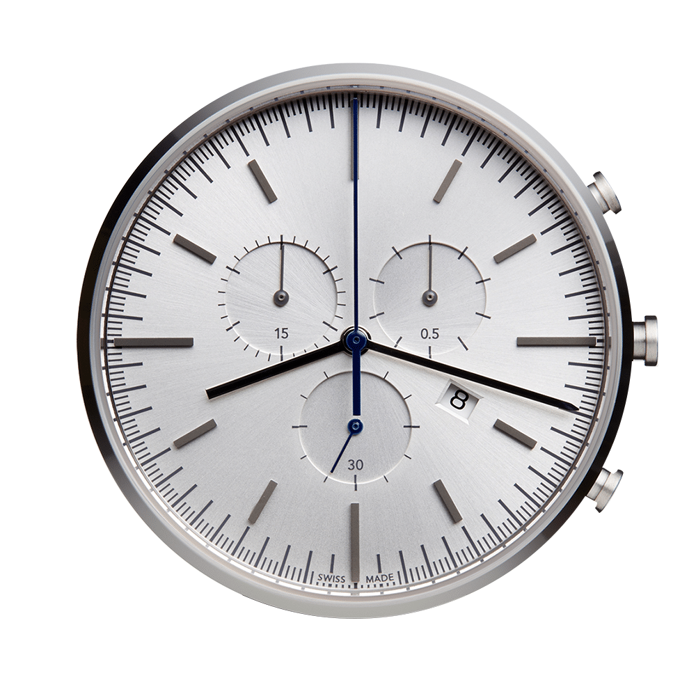 Face20.png M42 PreciDrive chronograph watch in polished steel - Image 1