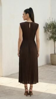 DANIEL pleated dress with waist detail - Image 3