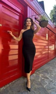 Women's one-shoulder midi dress - Image 3