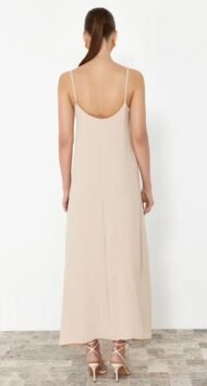 Maxi dress with stone coating and V-neck - Image 2